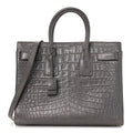 Calfskin Crocodile Embossed Small Sac de Jour Fog