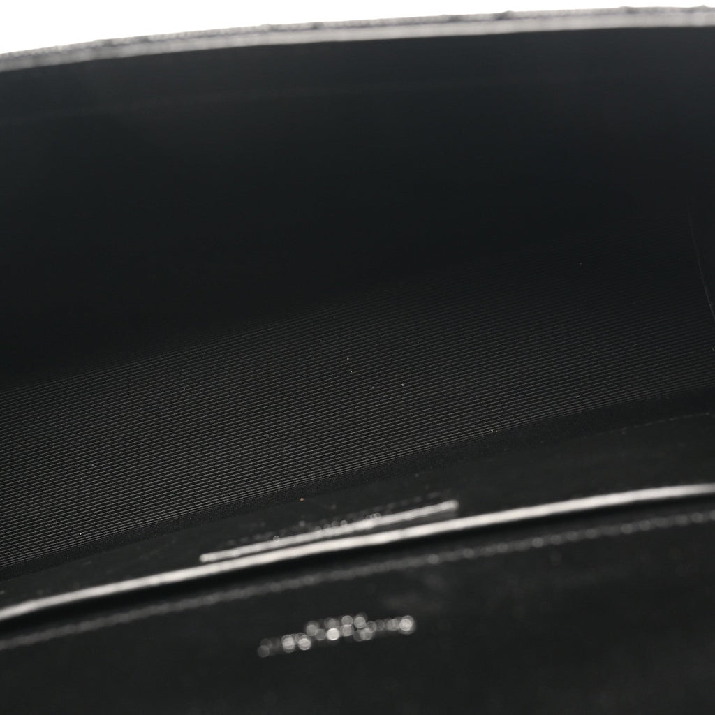 Grain De Poudre Textured Mixed Matelasse Triquilt Medium Monogram Satchel Black