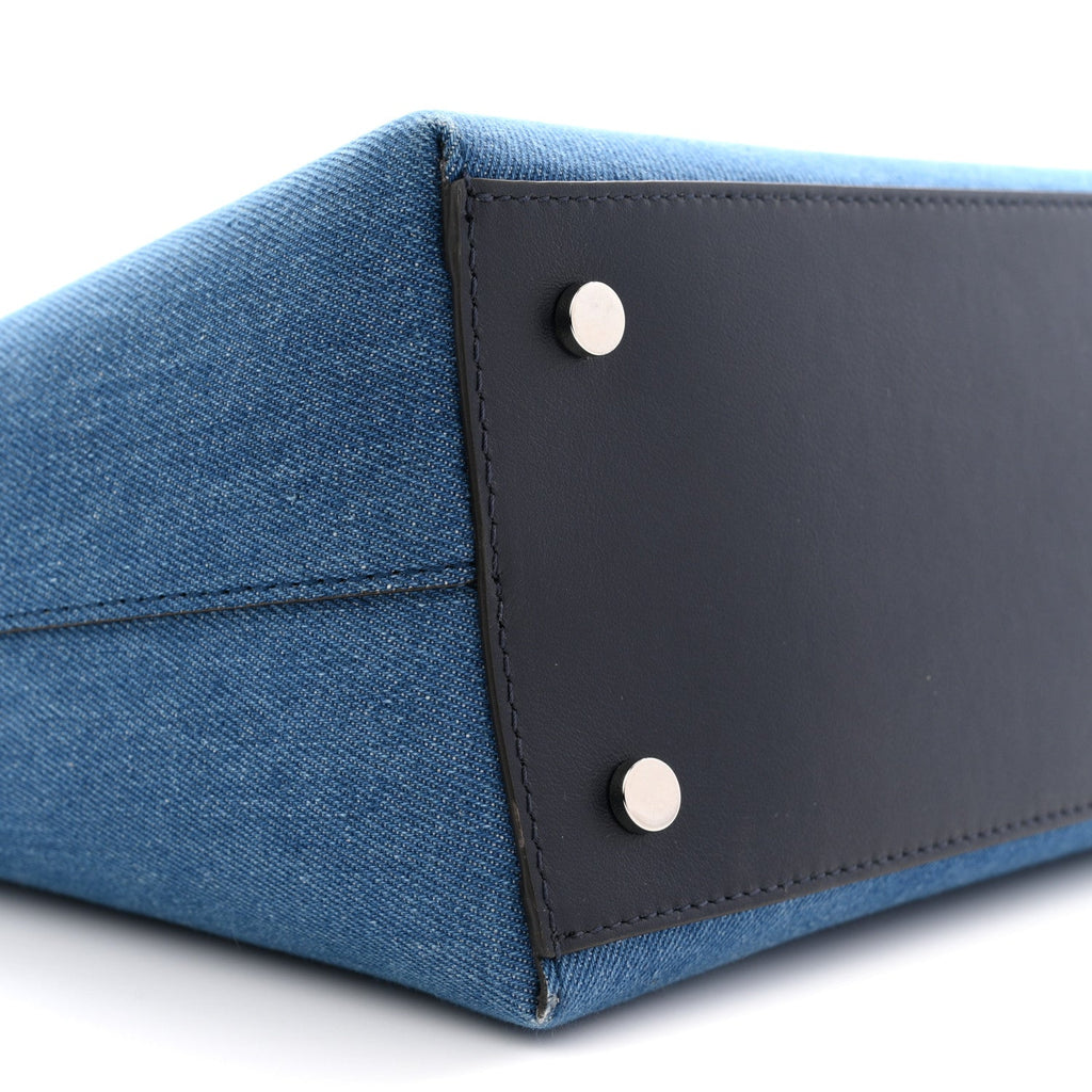 Canvas Embroidered Logo Tote Denim Milk