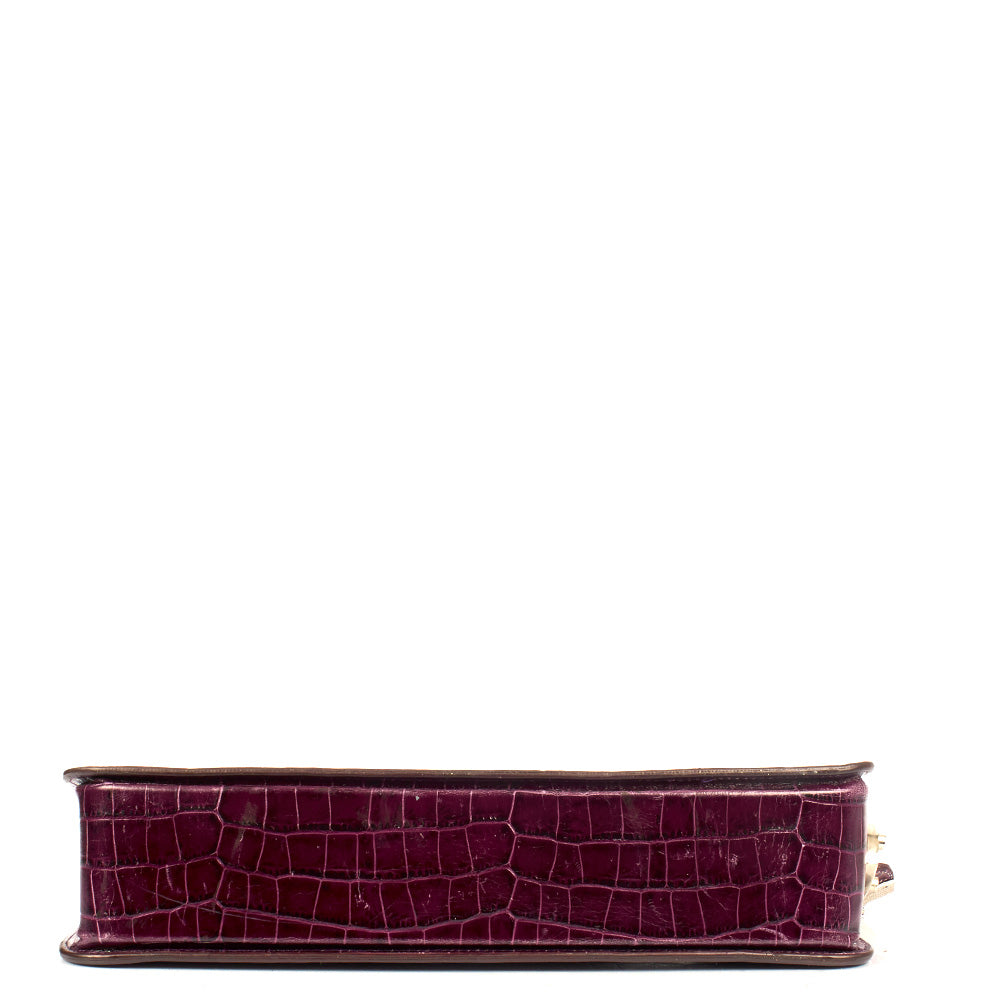 Aspinal of London Tote Tote in Purple, Exotic Effect Leather