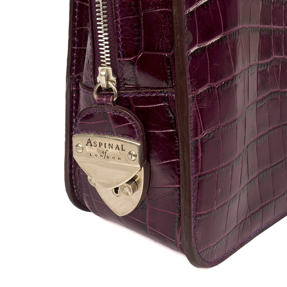 Aspinal of London Tote Tote in Purple, Exotic Effect Leather