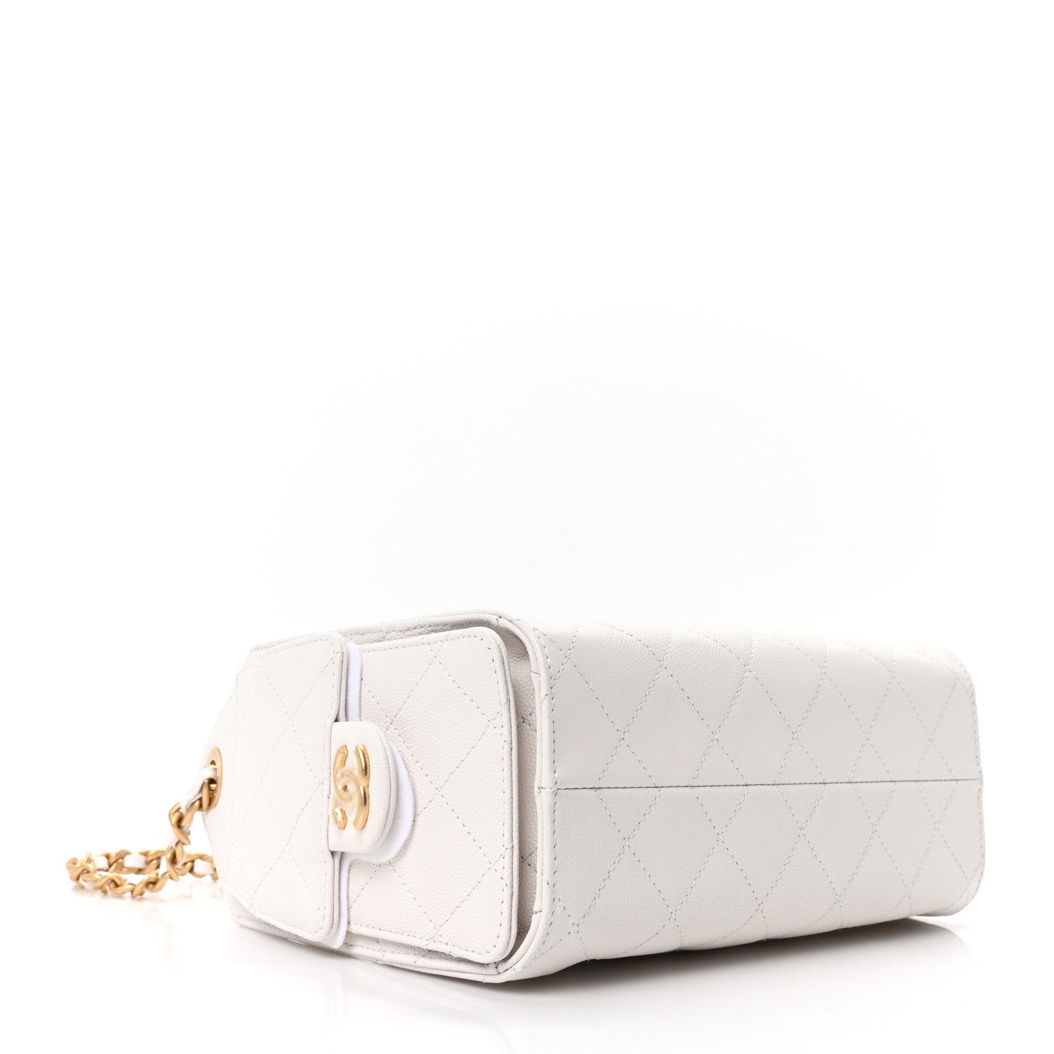 Caviar Quilted Mini Chanel 25 Handbag White