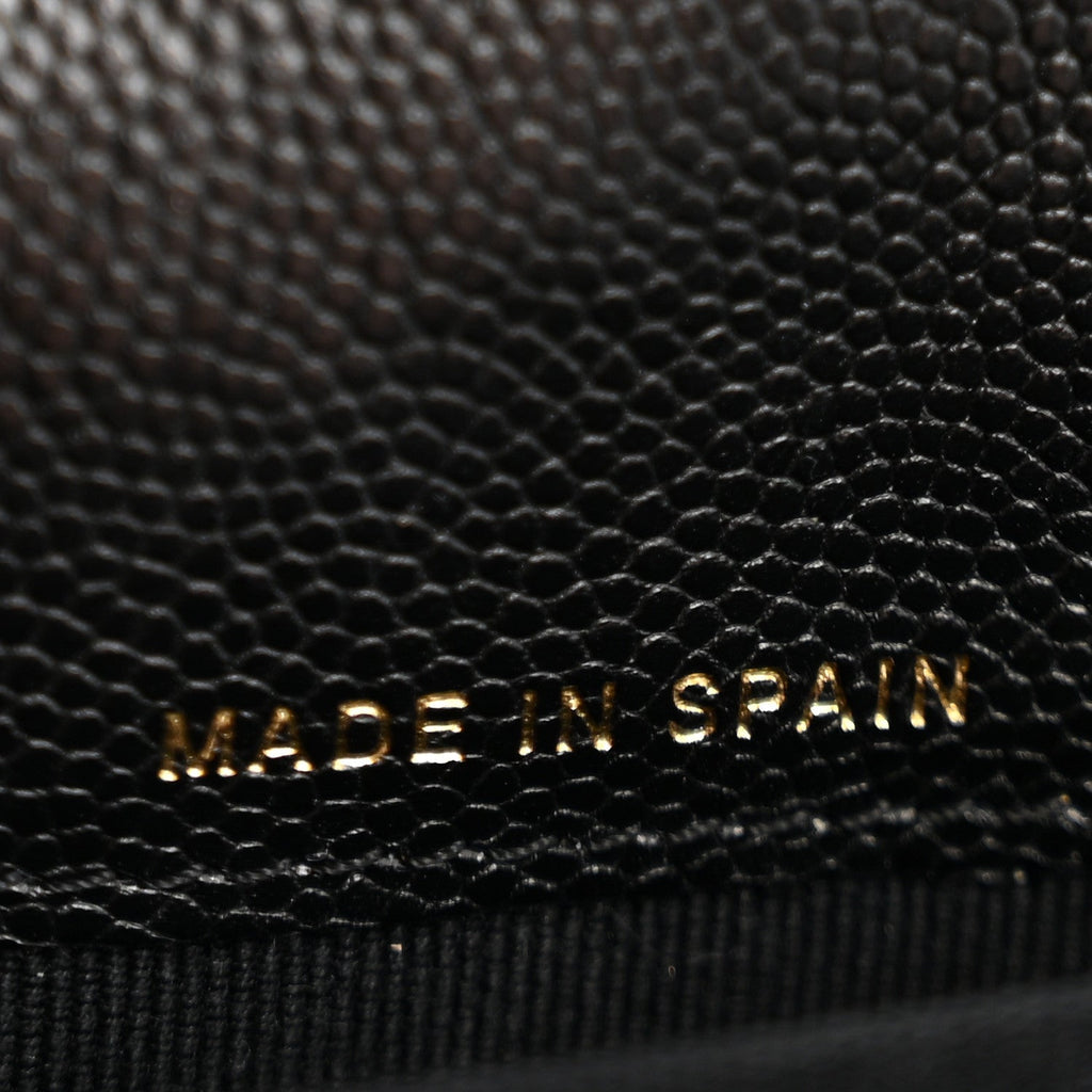 Caviar Quilted CC Flap  Holder Black