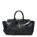 Calfskin Suede Small Monogram Downtown Cabas Navy Blue