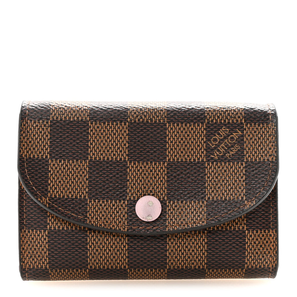 Damier Ebene Rosalie Coin Purse Rose Ballerine