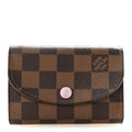 Damier Ebene Rosalie Coin Purse Rose Ballerine