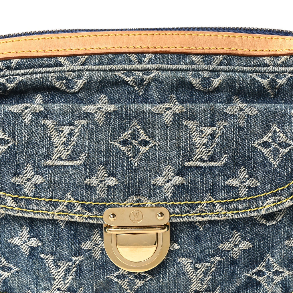 Monogram Denim Bum Bag Blue