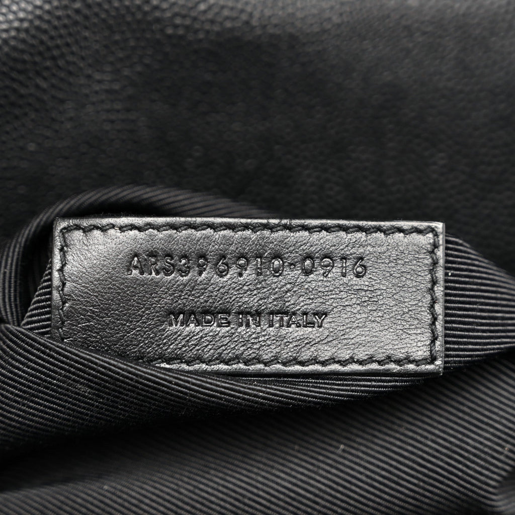 Grain De Poudre Matelasse Chevron Large Monogram Satchel Black