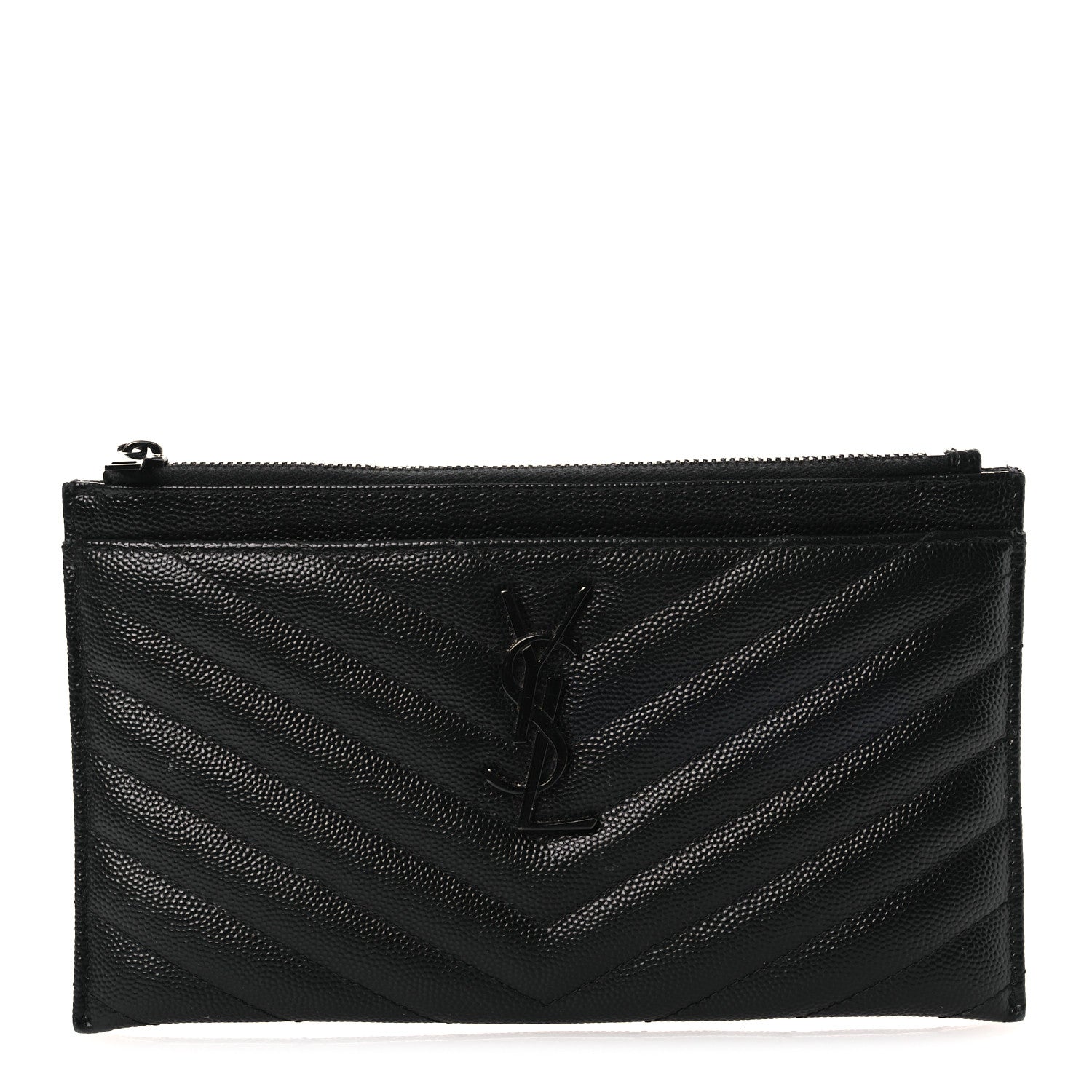 Grain De Poudre Chevron Monogram Bill Pouch Black