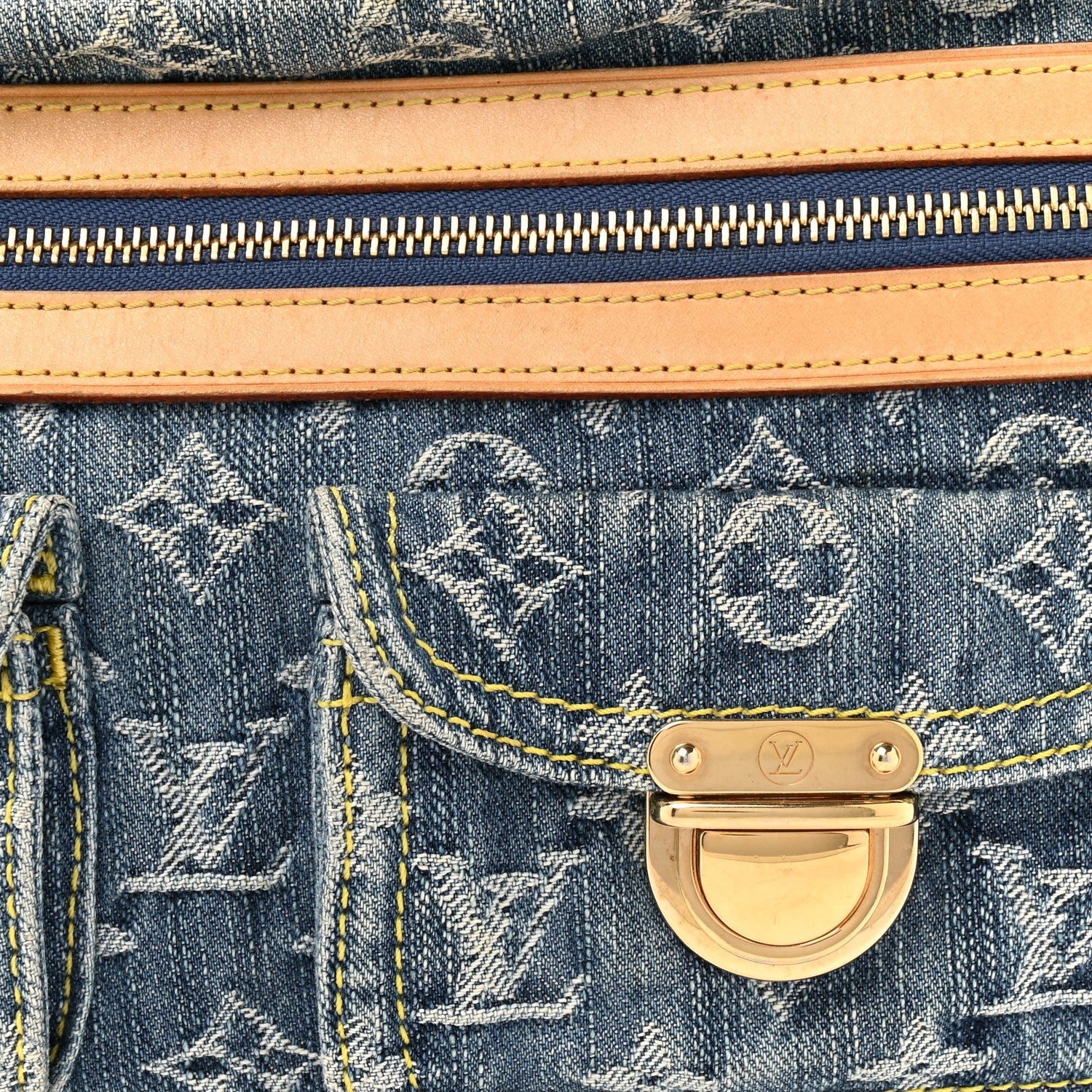 Monogram Denim Baggy PM Blue