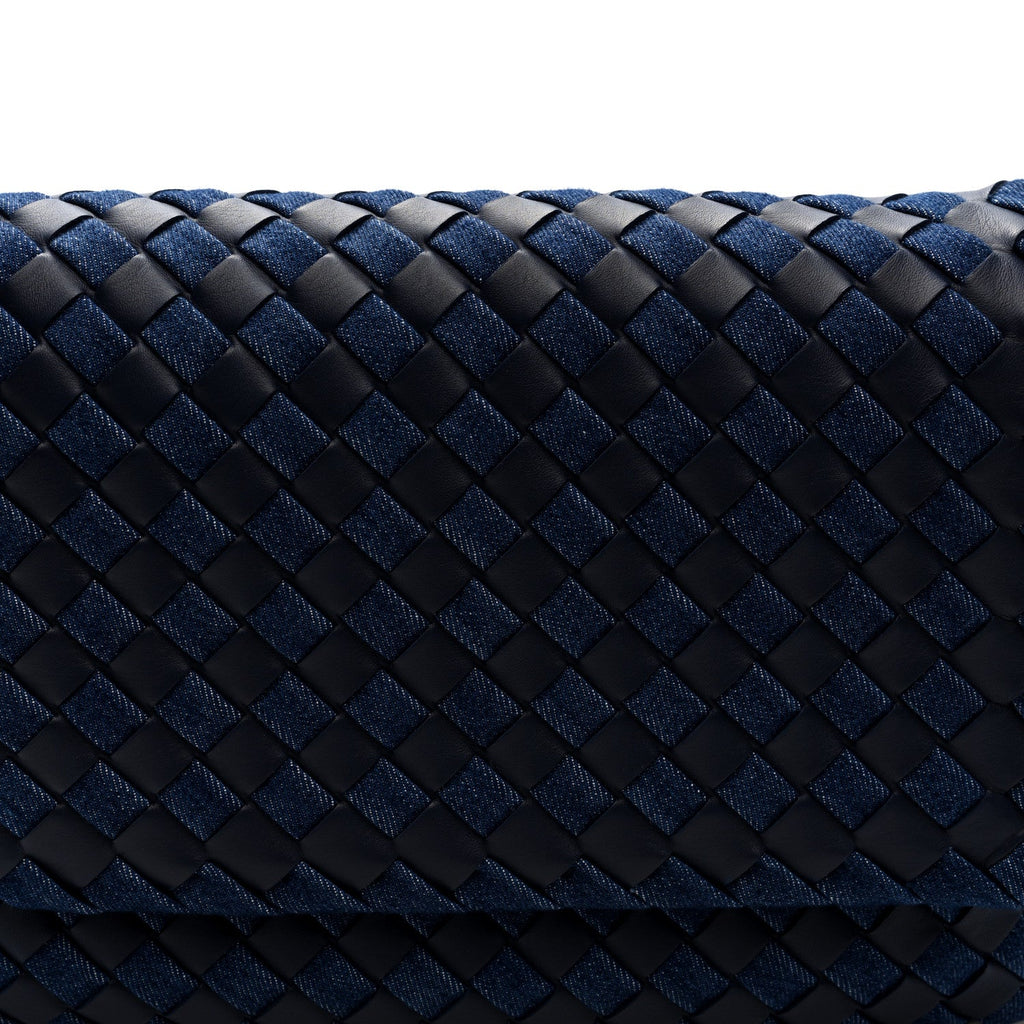 Denim Nappa Intrecciato Padded Messenger Abyss Indigo