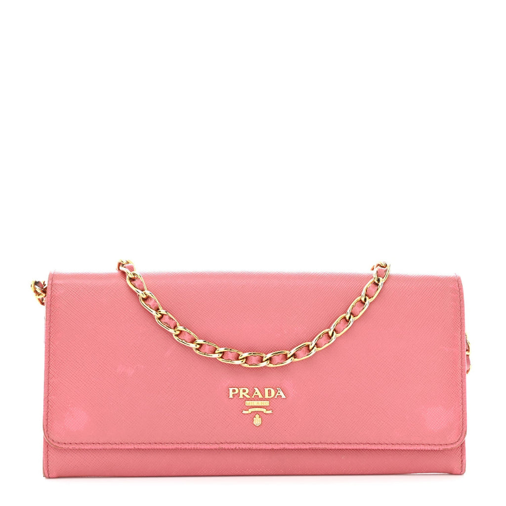 Saffiano Metal Oro Chain Wallet Ibisco