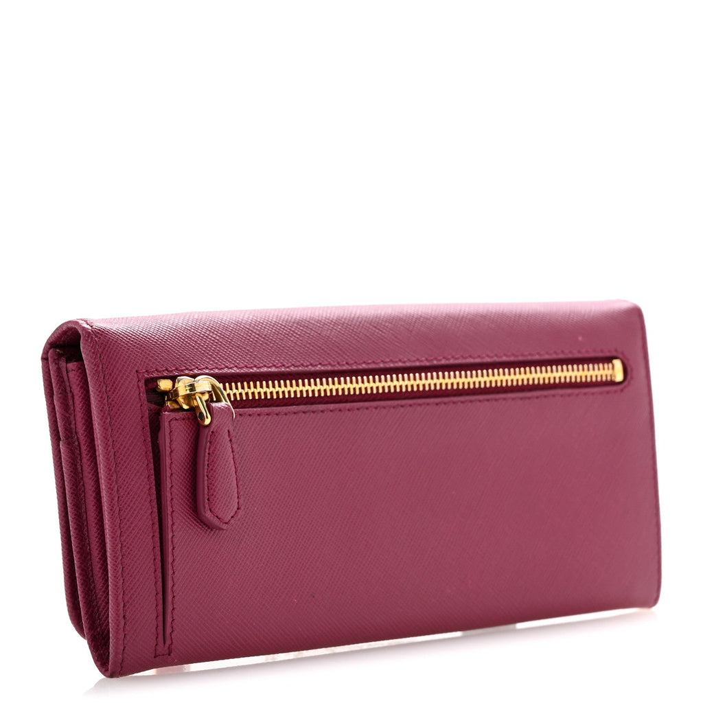 Saffiano Metal Continental Flap Travel Wallet Ametista