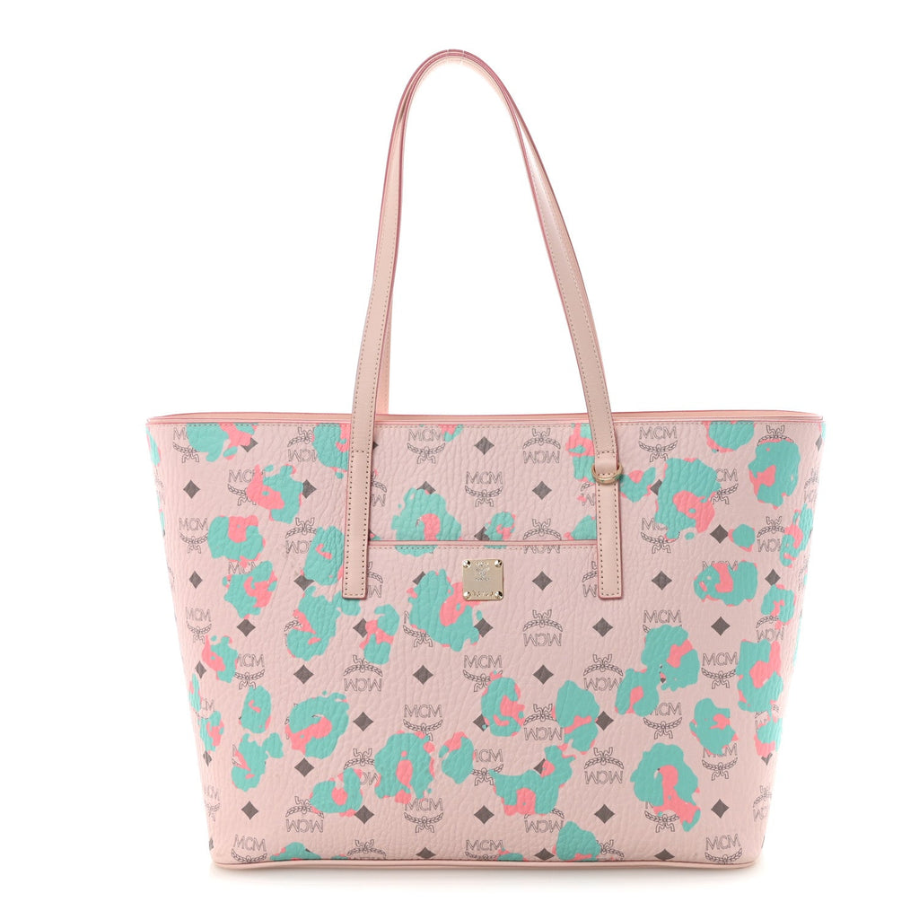 Visetos Leopard Print Medium Anya Shopper Tote  Pink