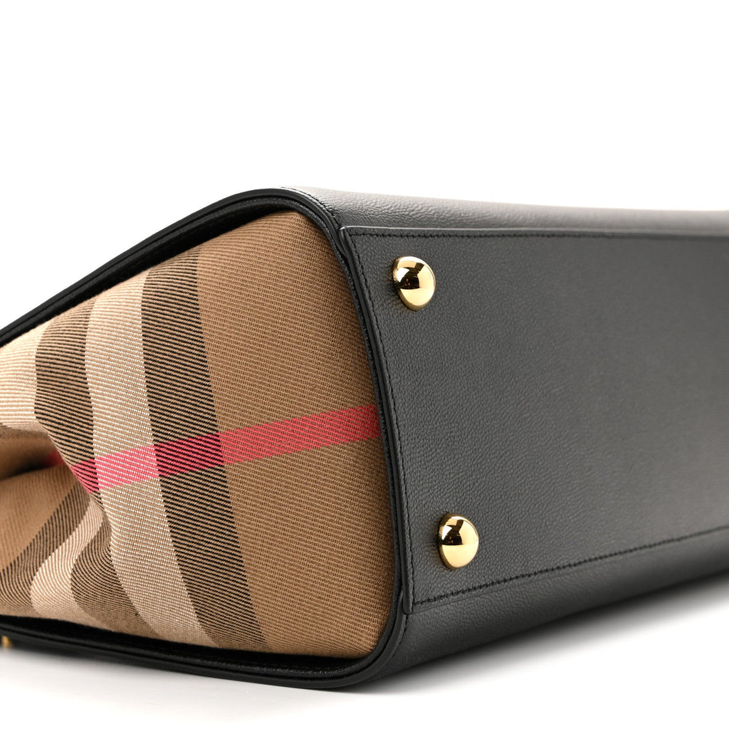 Calfskin Mega Check Small Banwell Tote Black
