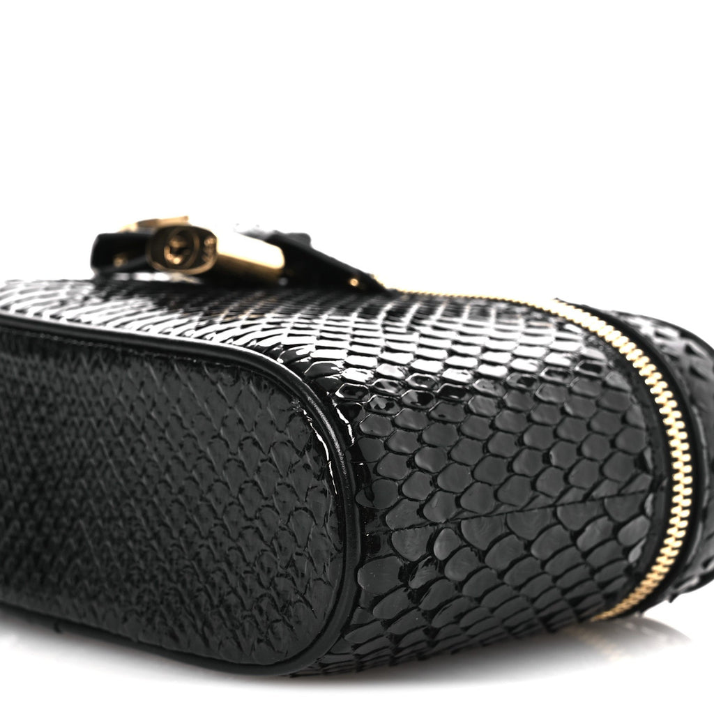 Snakeskin Vanity Pouch Black
