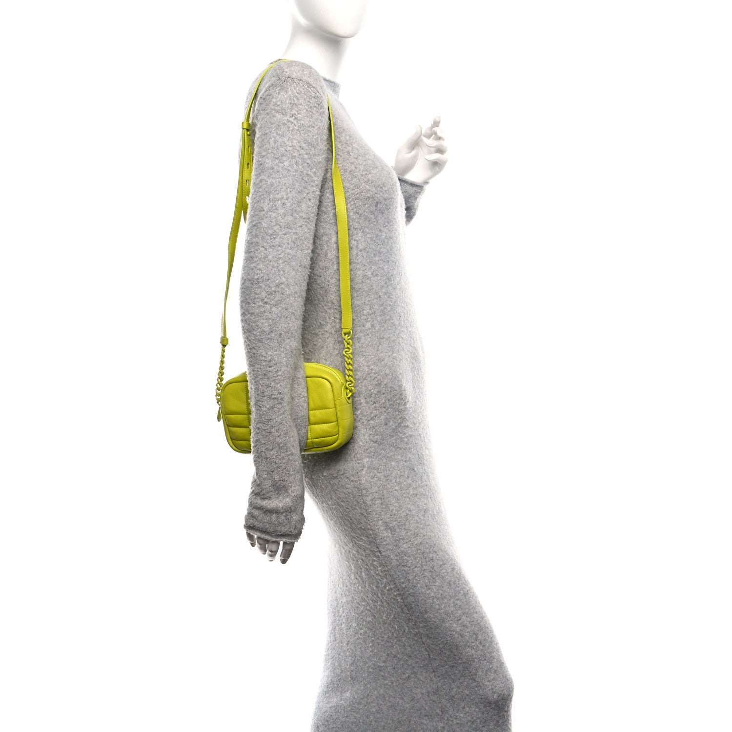 Lambskin Quilted Mini Lola Camera Bag Vivid Vivid Lime