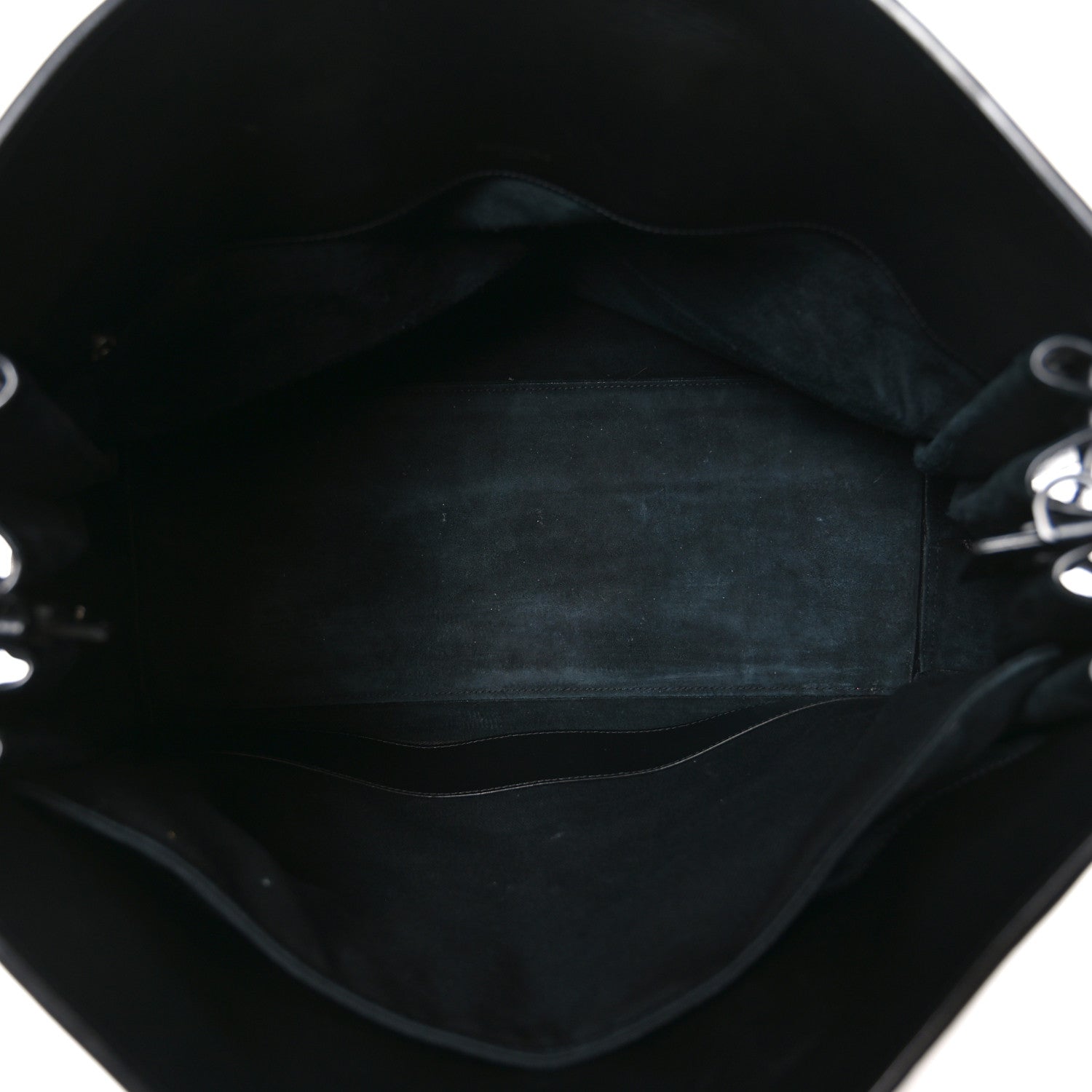 Textured Patent Large Souple Sac De Jour Black