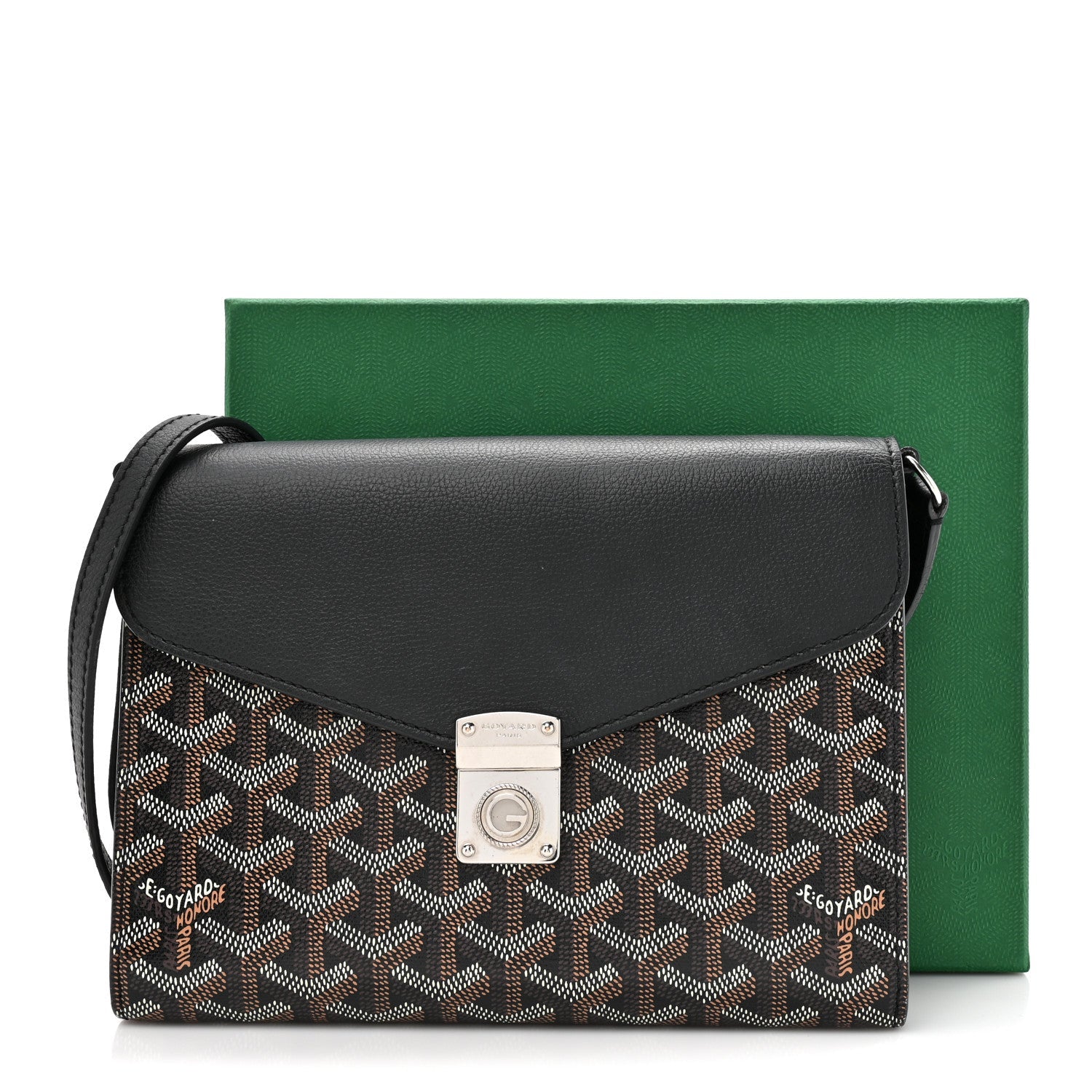 Goyardine Calfskin Chypre Wallet Pouch Black