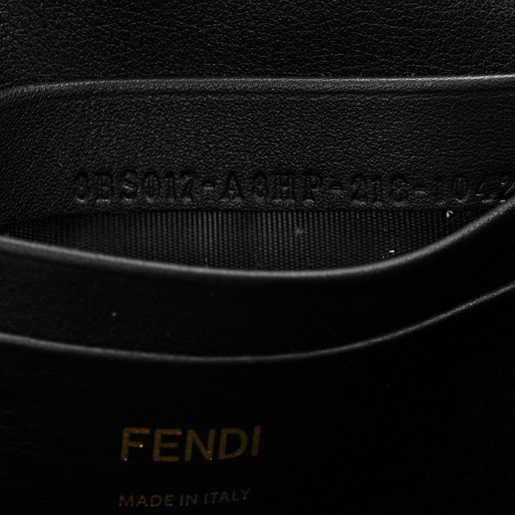 Shearling Vitello Dolce Macro FF 1974 Mini Baguette Tobacco Black