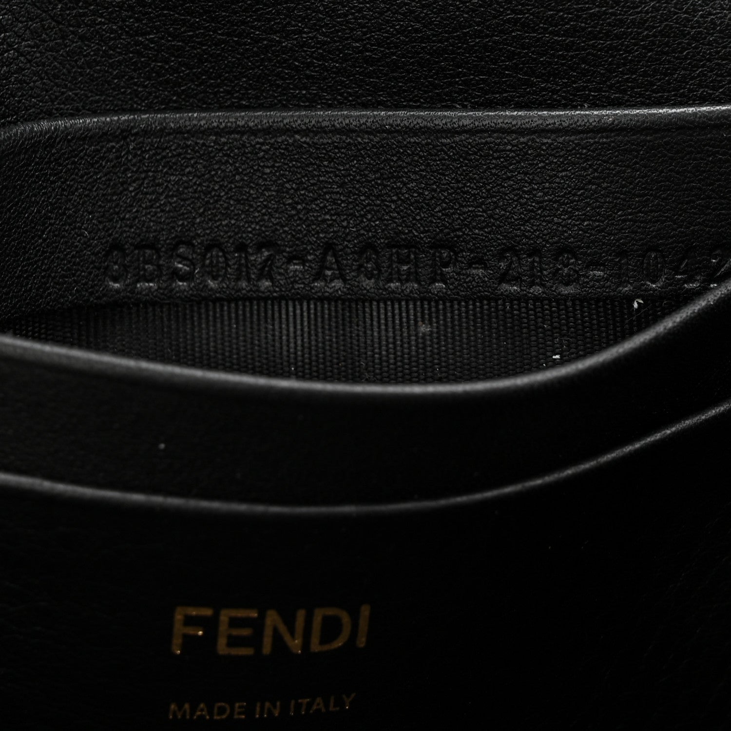 Shearling Vitello Dolce Macro FF 1974 Mini Baguette Tobacco Black