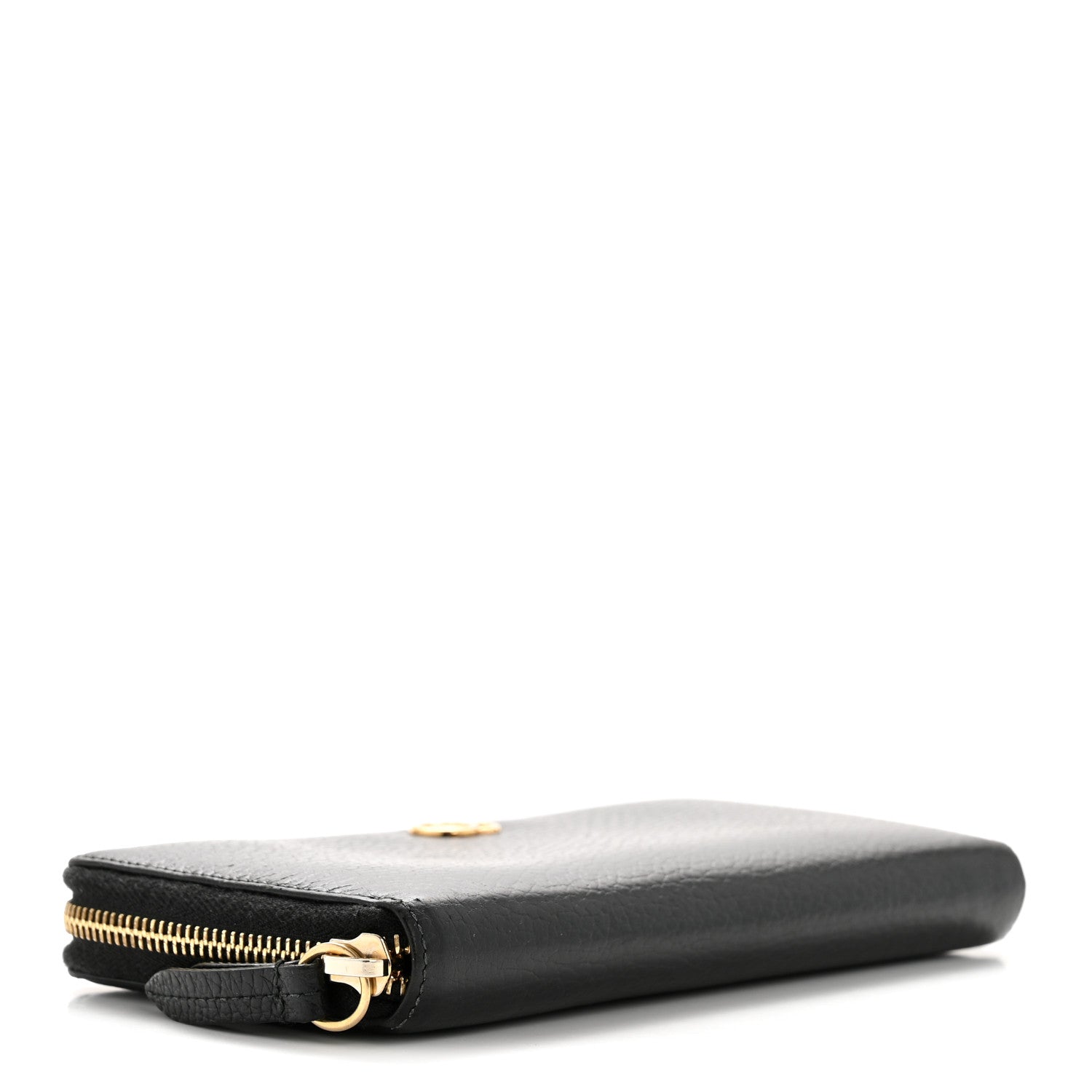 Dollar Calfskin GG Marmont Zip Around Wallet Black