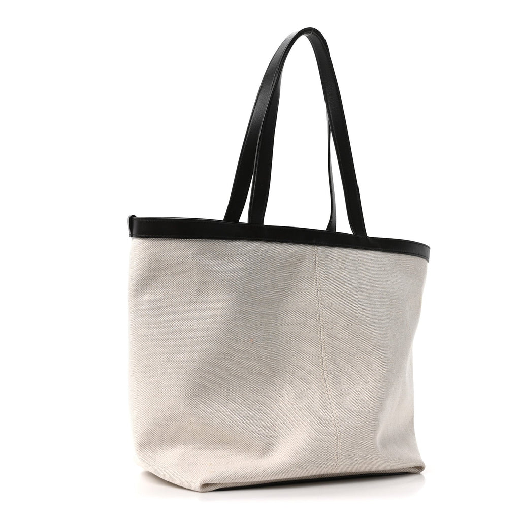 Canvas Mix Nappa Intrecciato Flip Flap Tote Natural Fondant