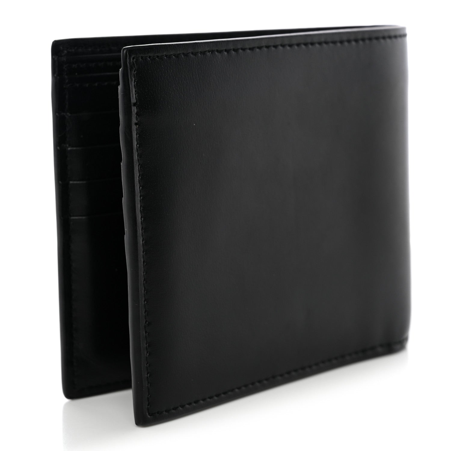 Matte Calfskin Tiny Cassandre East West Wallet Black