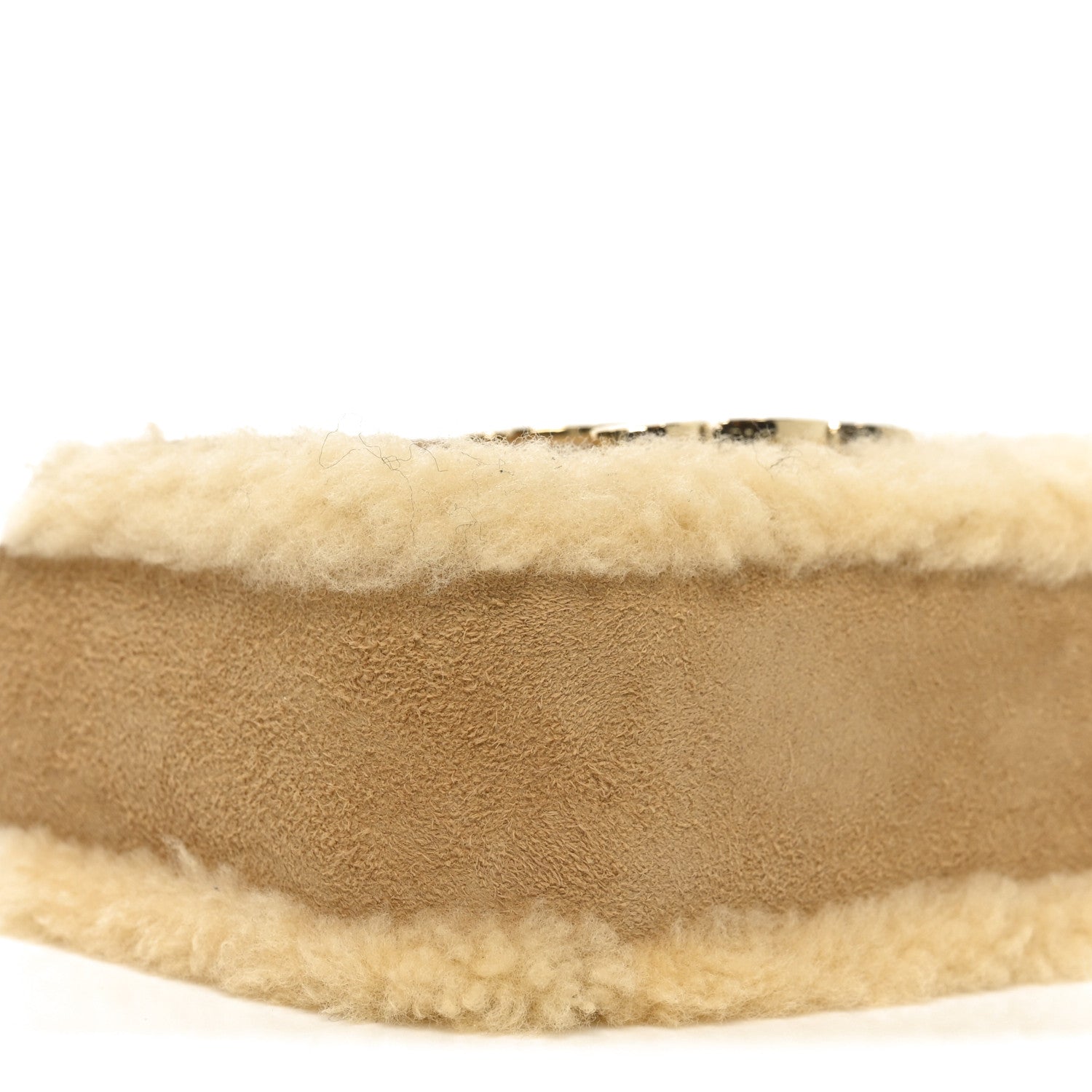 Suede Shearling Triomphe Mini Chain Claude Natural