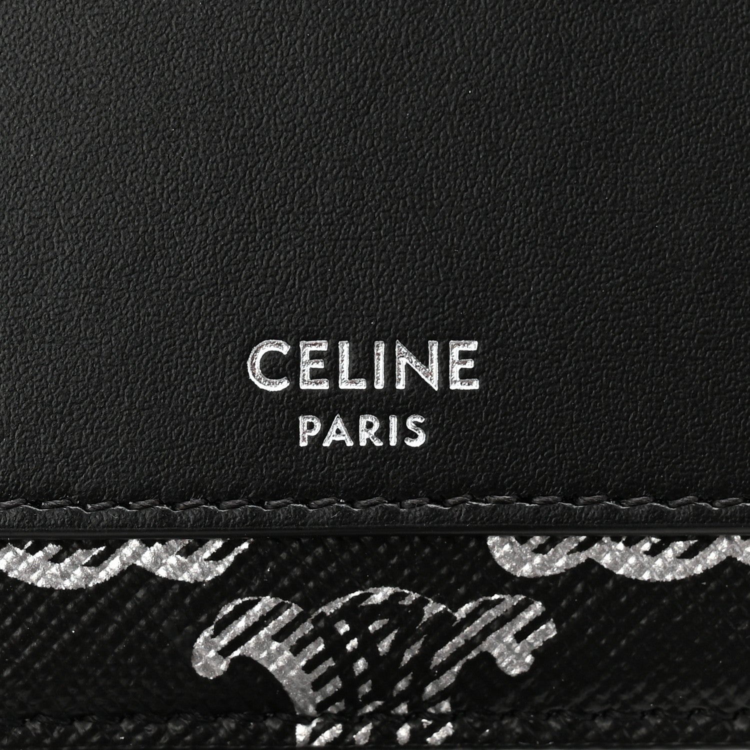 Triomphe Canvas Horizontal Pouch Silver Black