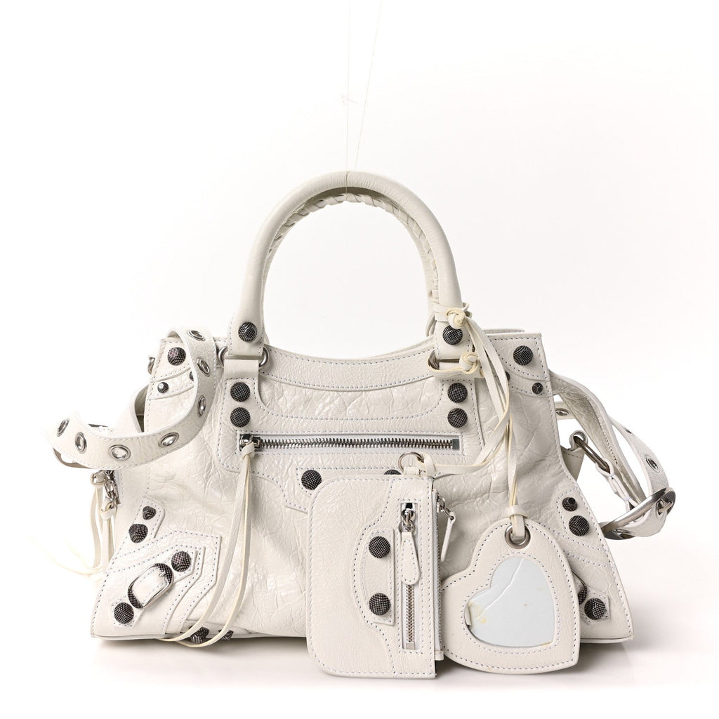 Agneau Arena Small Neo Cagole City Handbag Optic White
