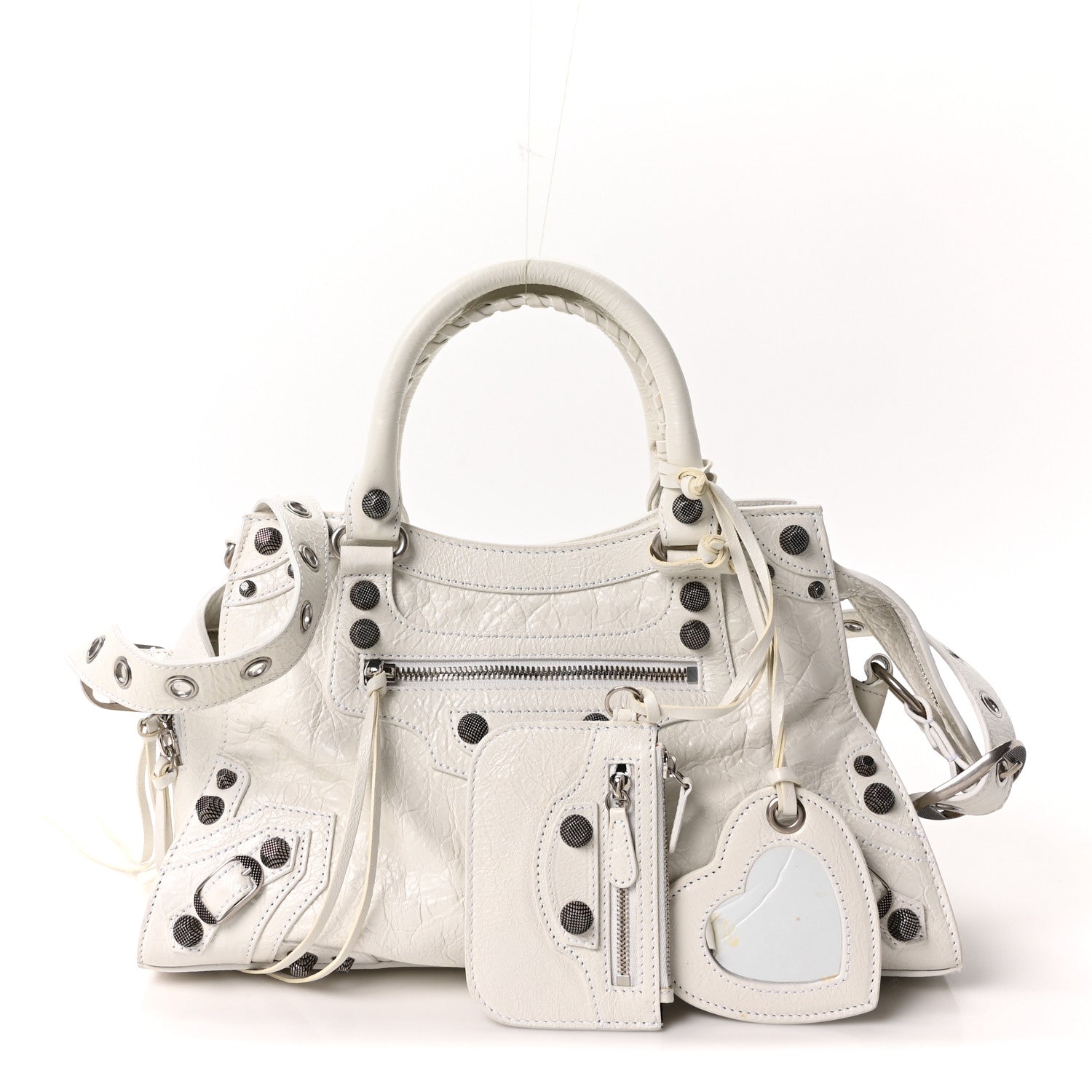 Agneau Arena Small Neo Cagole City Handbag Optic White