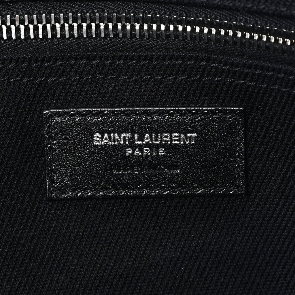 Linen Calfskin Rive Gauche Tote Black