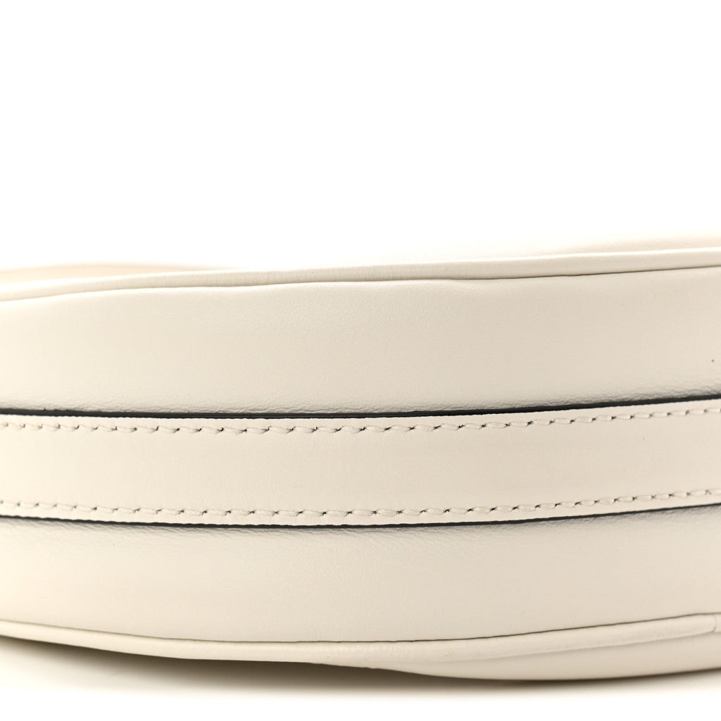 Soft Calfskin Small Arque Shoulder Bag White
