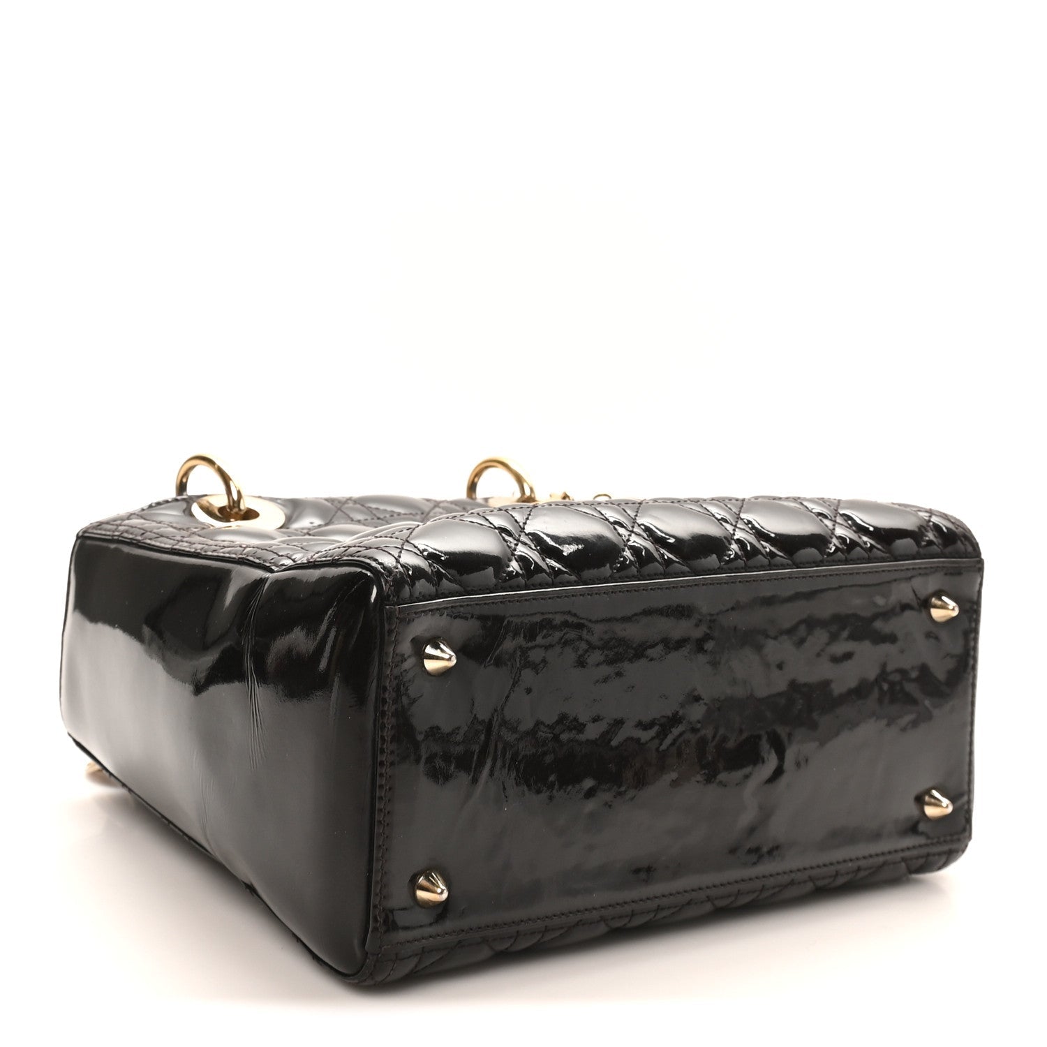 Patent Cannage Medium Lady Dior Dark Brown