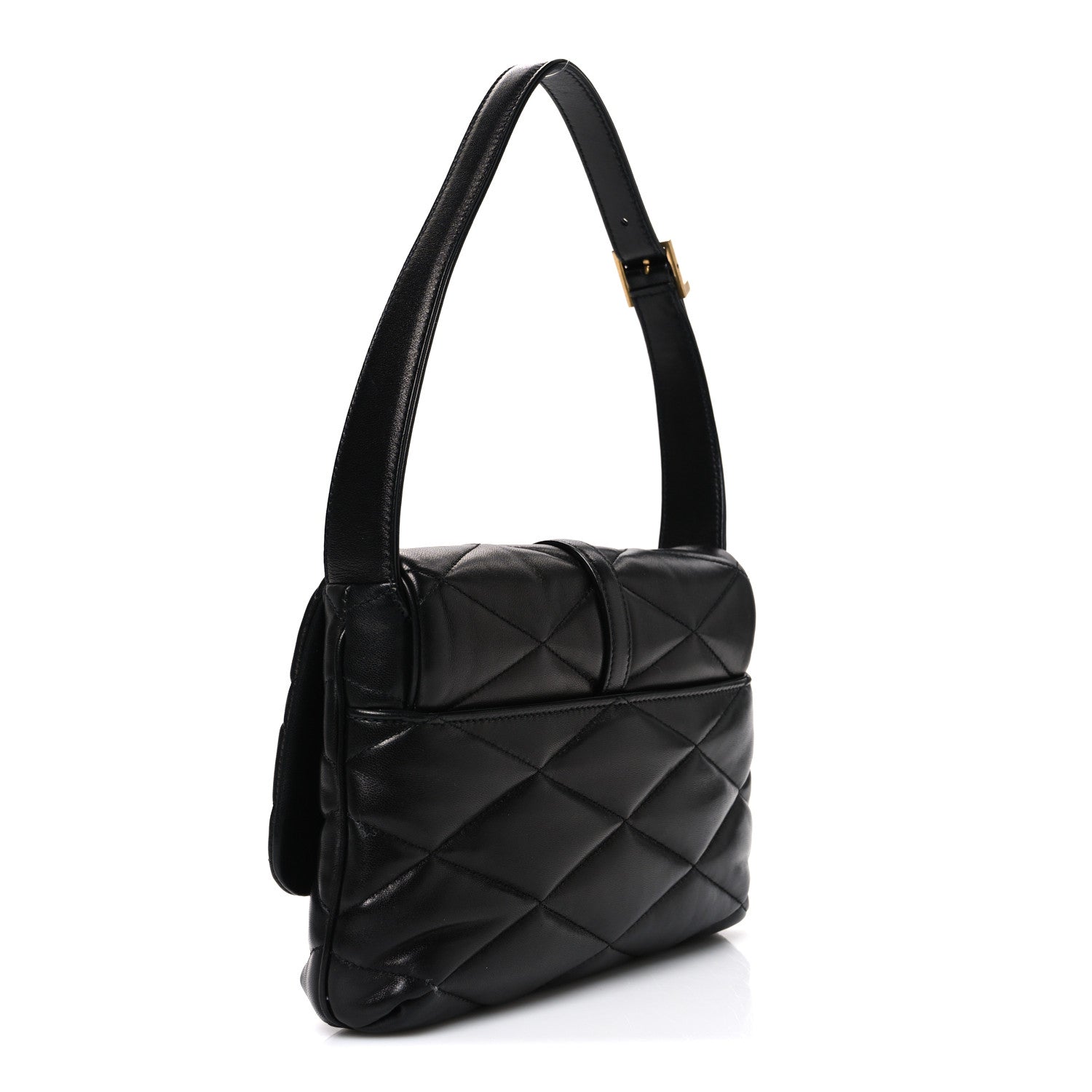Lambskin Quilted Le 57 Diamond Shoulder Bag Black