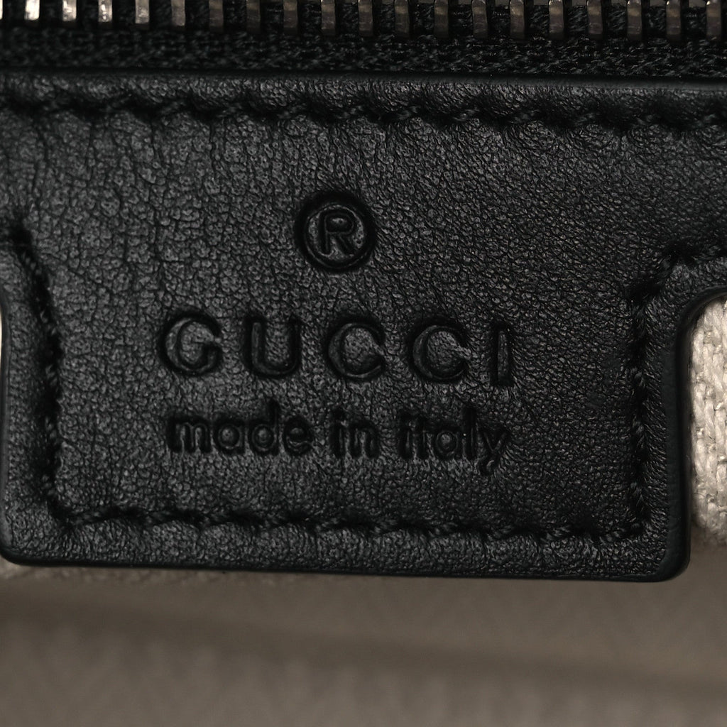 GG Supreme Monogram Textured Calfskin Emblem Small Crossbody Black