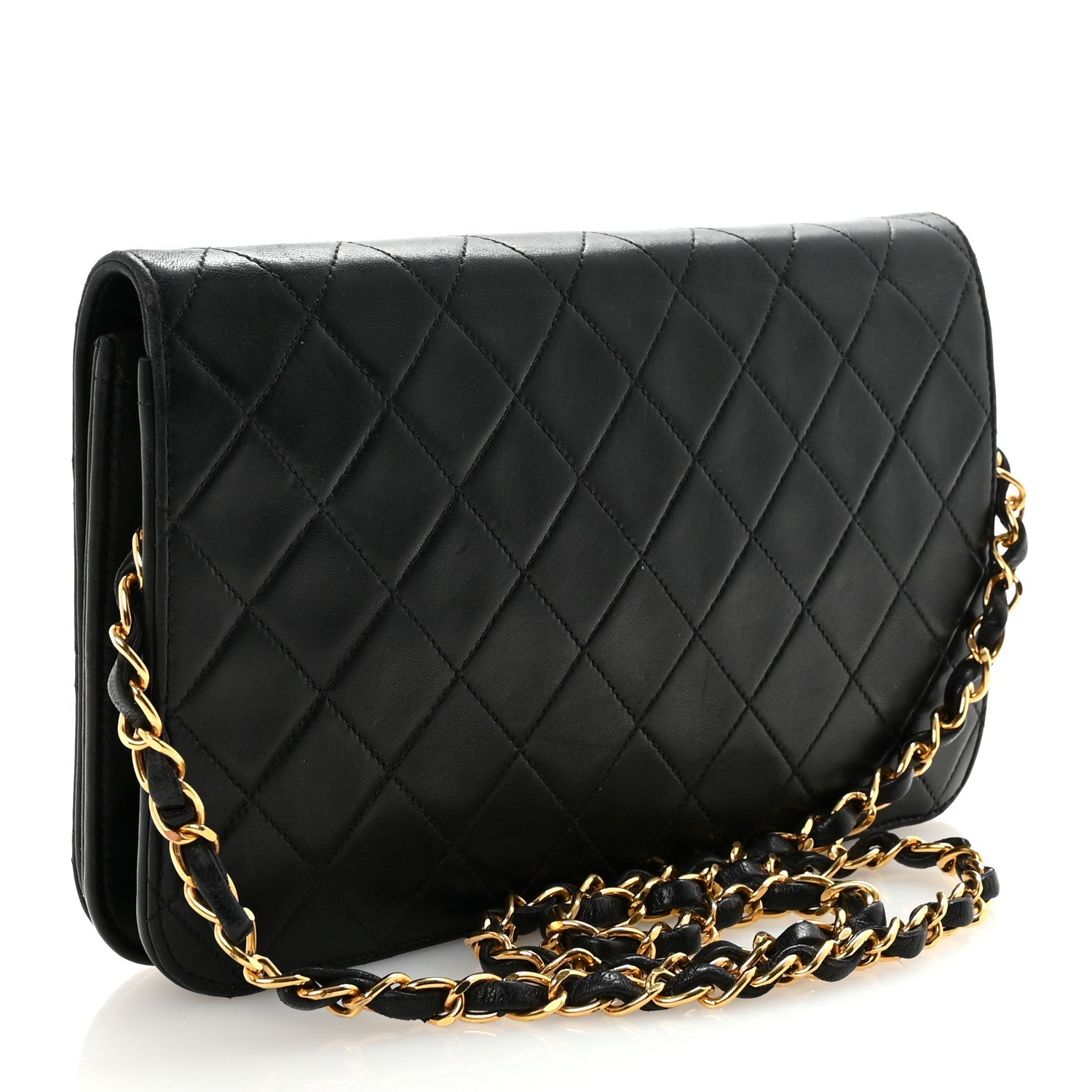 Lambskin Quilted Small Single Flap Bag Black