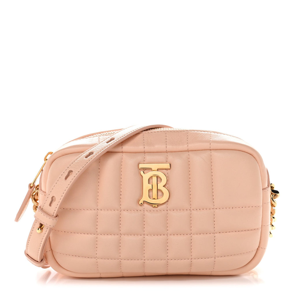 Lambskin Quilted Mini Lola Camera Bag Peach Pink