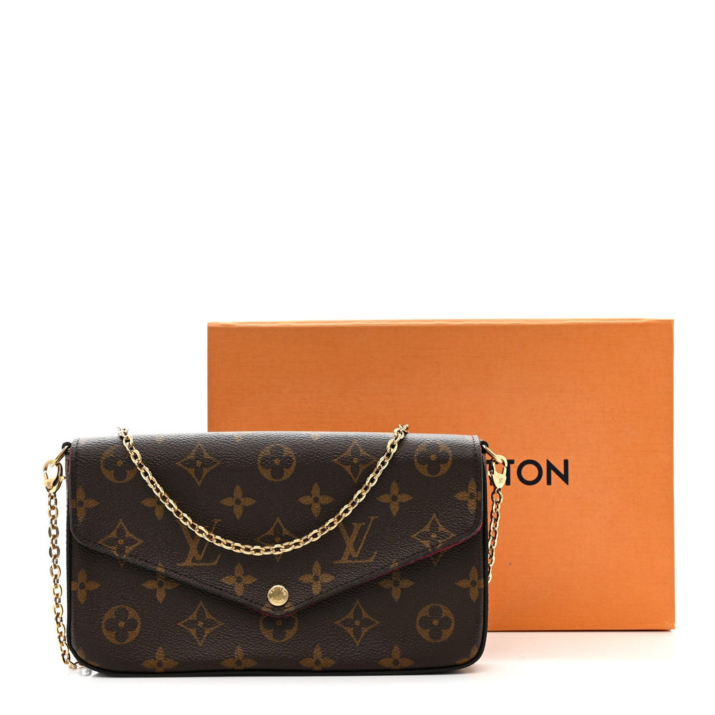 Monogram Pochette Felicie Chain Wallet Fuchsia