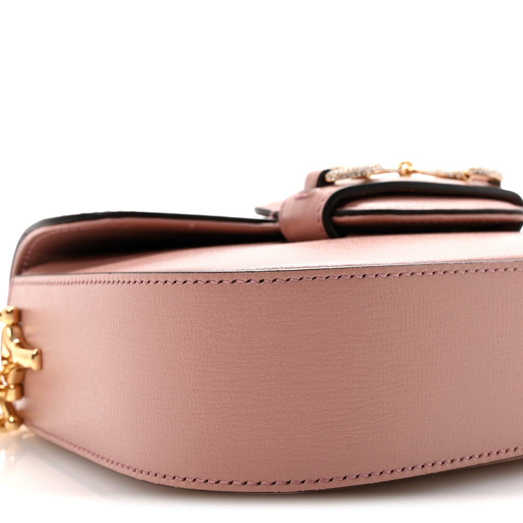 Azalea Calfskin Crystal GG Monogram Mini Horsebit 1955 Shoulder Bag Pink