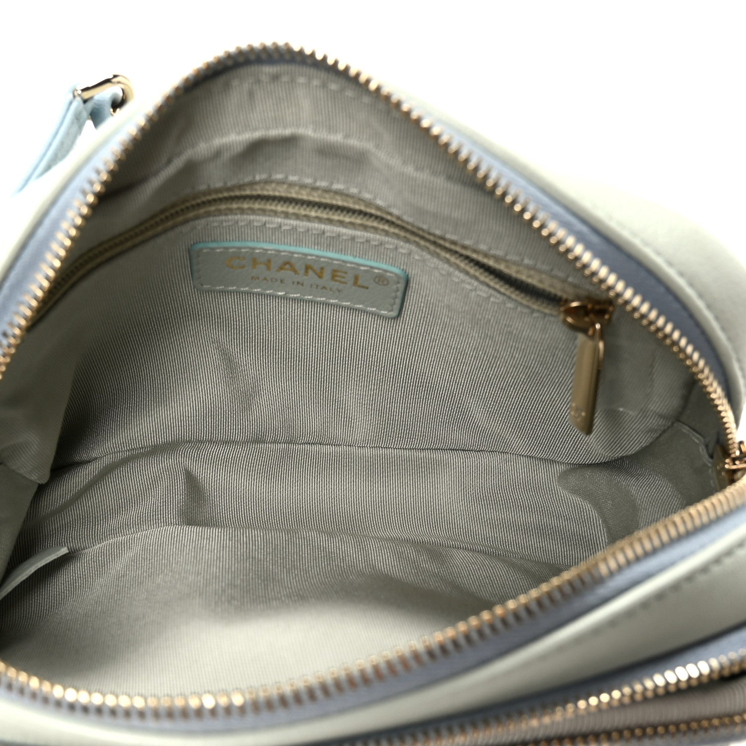 Goatskin Quilted Tri-Color In & Out Waist Bag Green Blue Pink