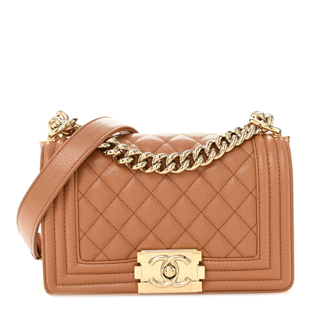 Caviar Quilted Small Boy Flap Brown