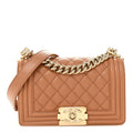 Caviar Quilted Small Boy Flap Brown