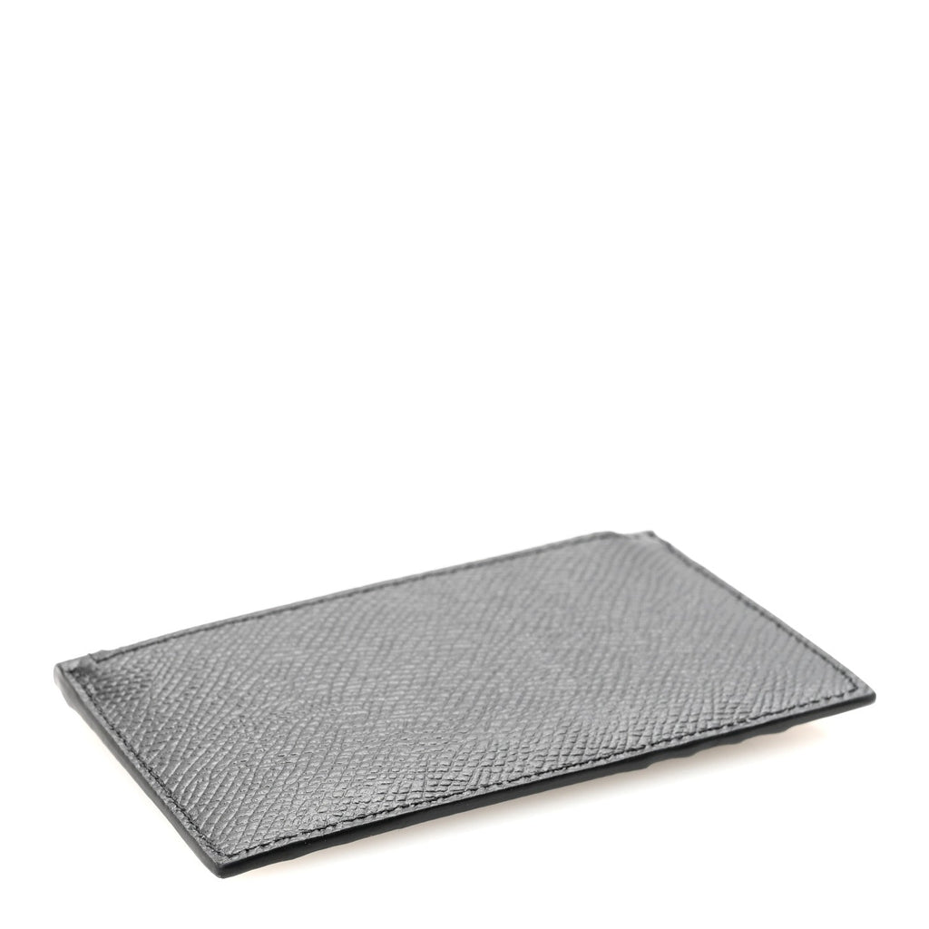 Grained Calfskin Zipped  Holder Black