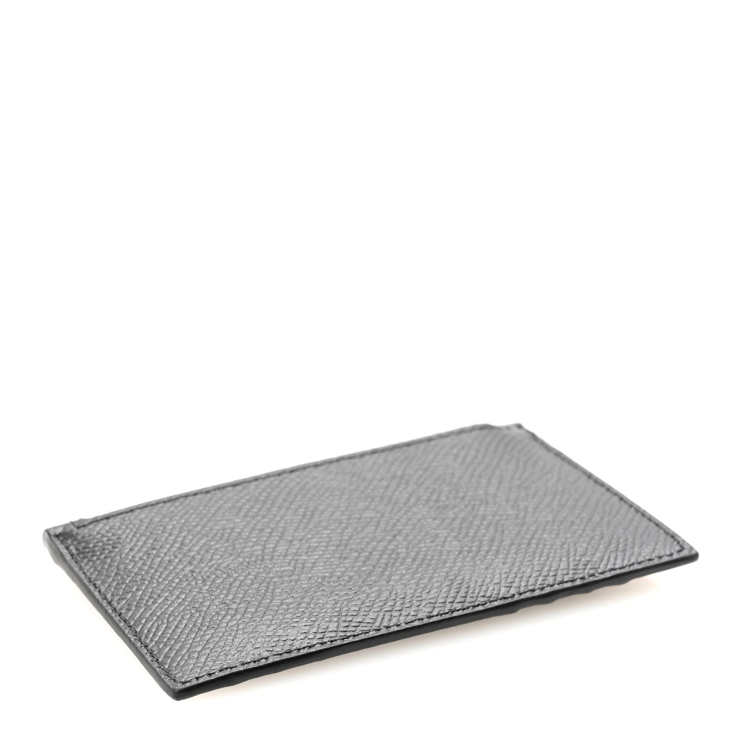 Grained Calfskin Zipped  Holder Black
