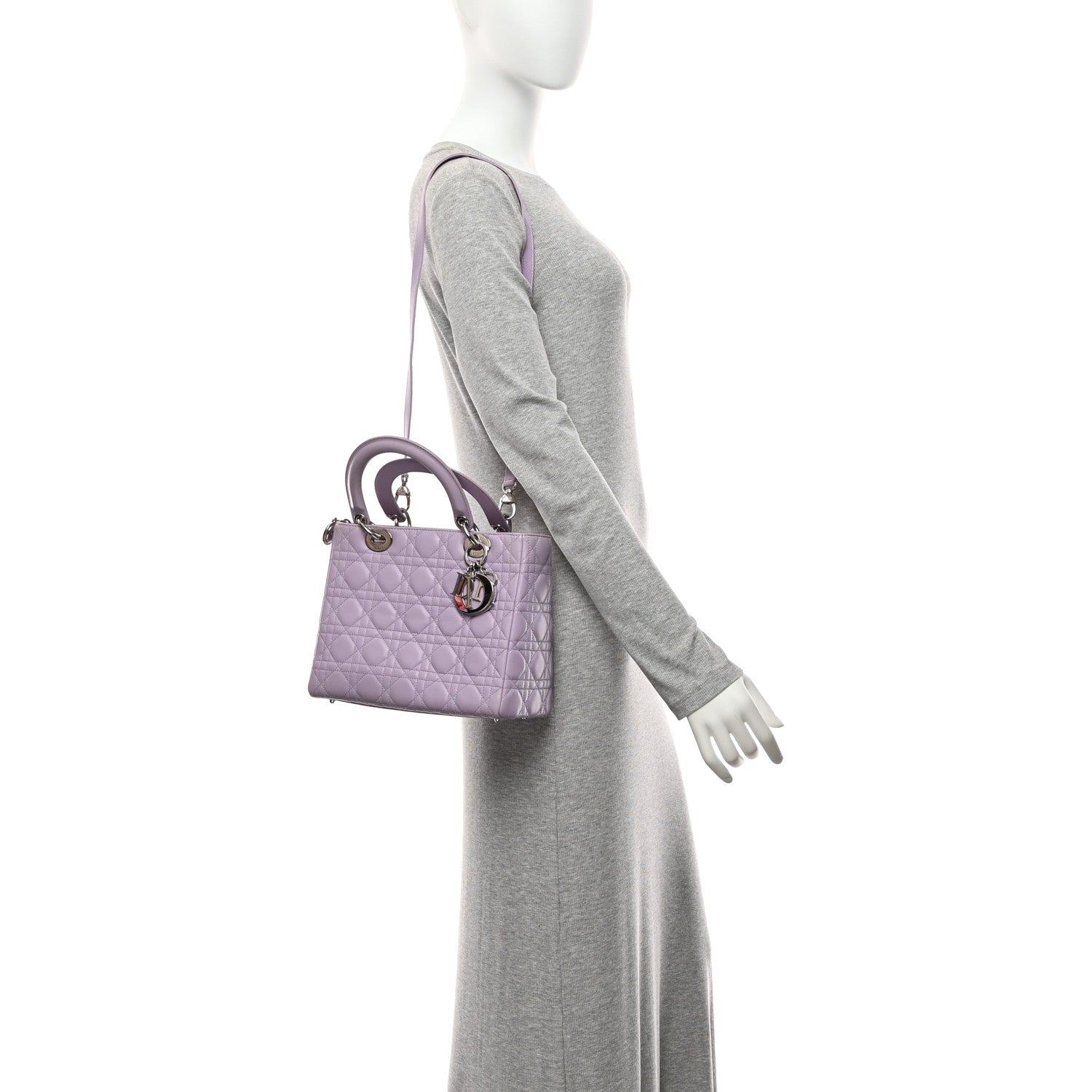 Lambskin Cannage Medium Lady Dior Purple