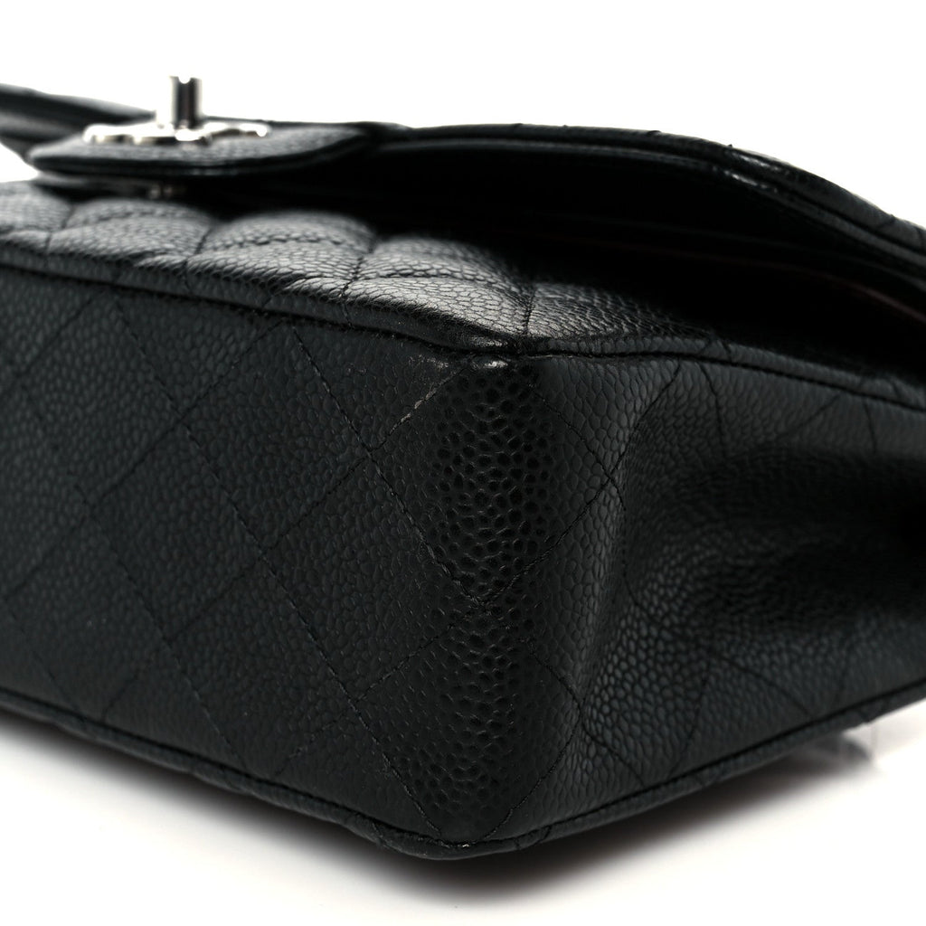 Caviar Quilted Small Double Flap Black