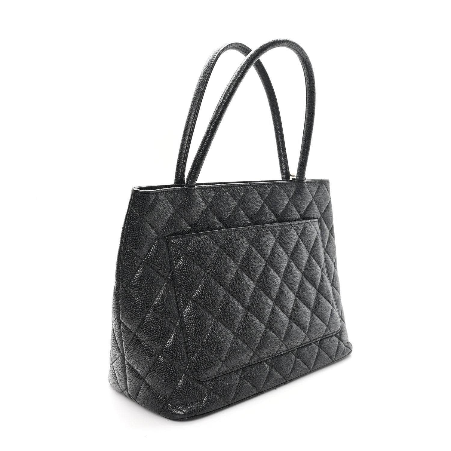 Caviar Quilted Medallion Tote Black