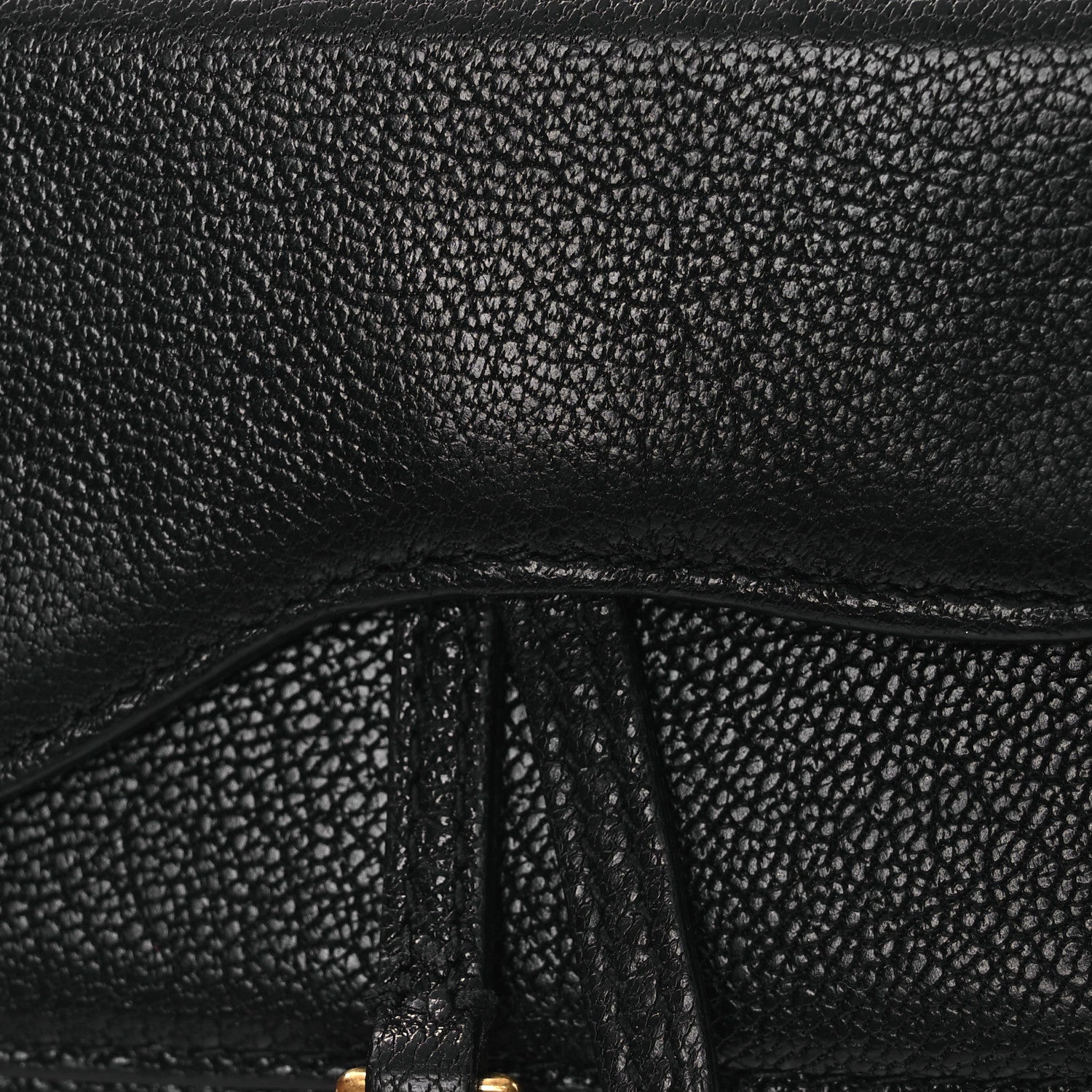 Goatskin Mini Saddle Shoulder Strap Pouch Black